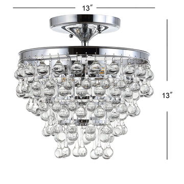 Toronto Metal/Crystal LED Flush Mount - JONATHAN Y